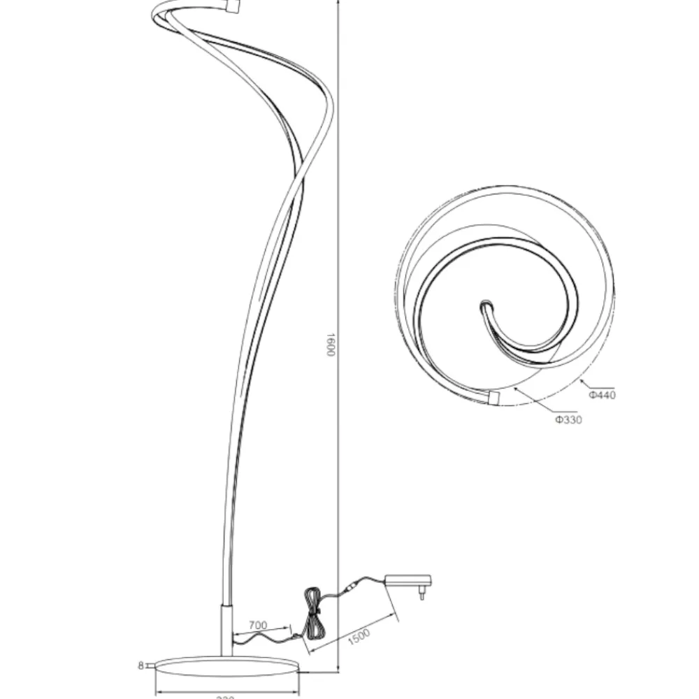 Lampade Da Terra-Selezionato da Mazzolaluce Lampada da terra per salotto moderno led da 2300k a 4000k