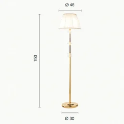 Lampade Da Terra-Ondaluce Lampada da terra piantana classica pt dido oro