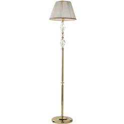 Lampade Da Terra-Ondaluce Lampada da terra piantana classica 1306 metallo oro vetro trasparente