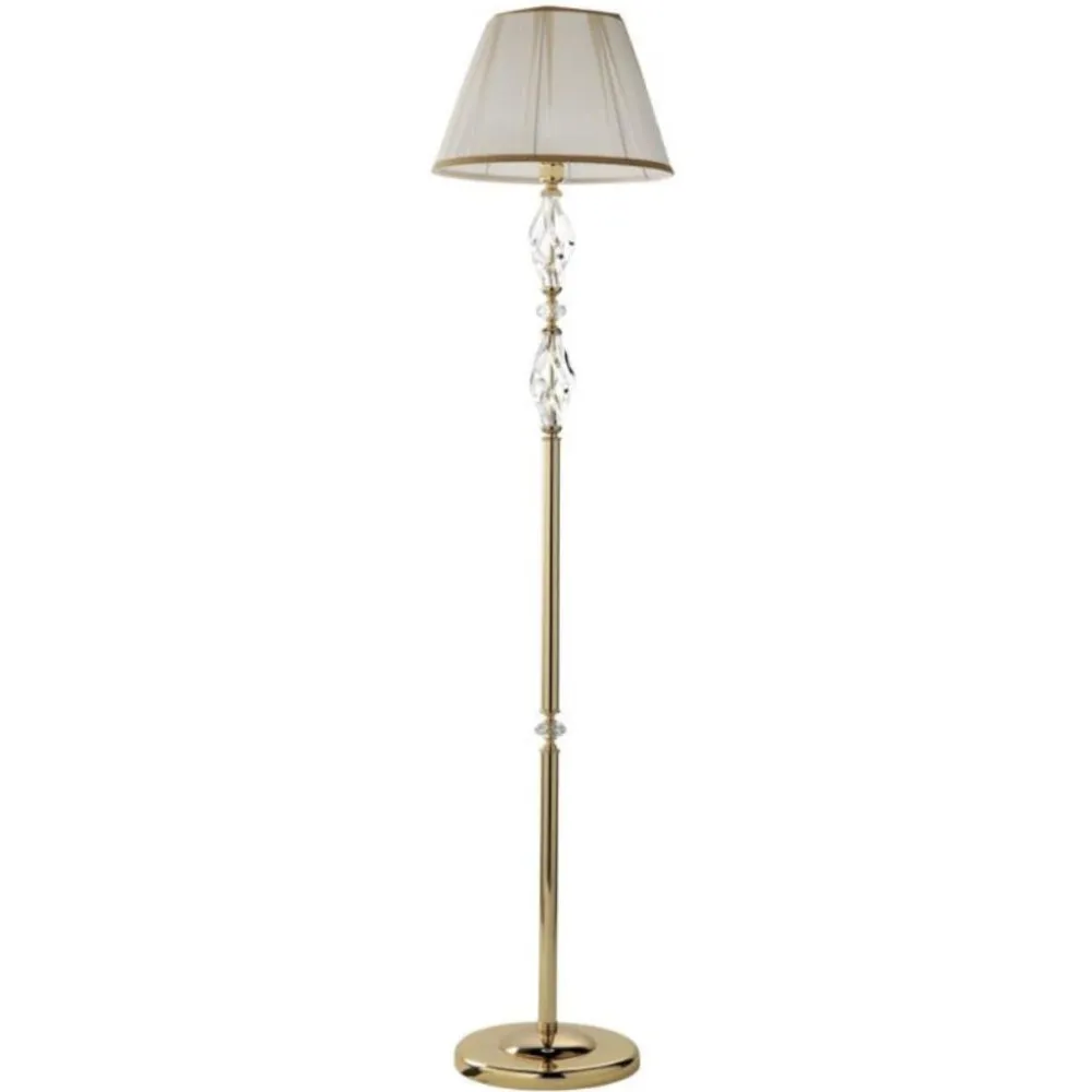 Lampade Da Terra-Ondaluce Lampada da terra piantana classica 1306 metallo oro vetro trasparente