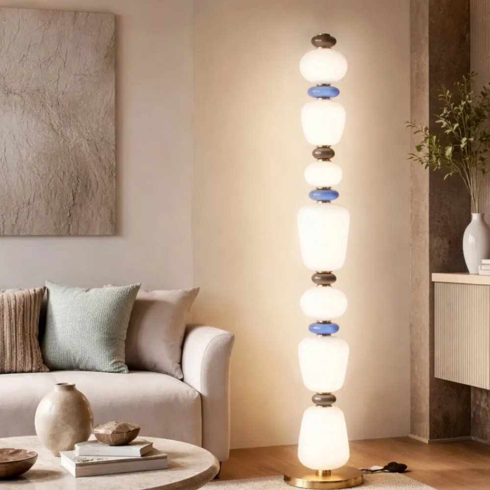 Lampade Da Terra-Selezionato da Mazzolaluce Lampada da terra piantana design moderna led 3000k vetro porcellana