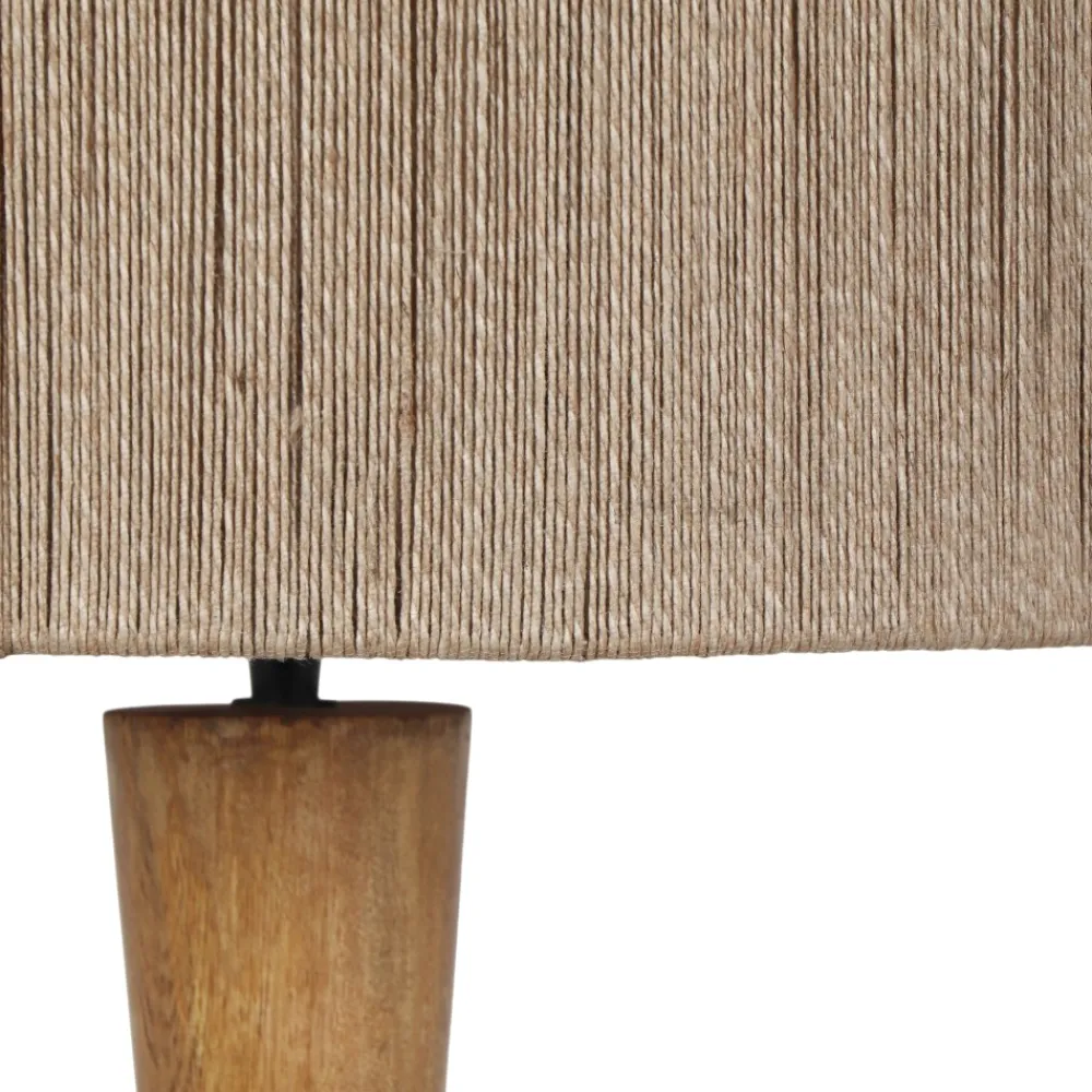 Lampade Da Terra-Selezionato da Mazzolaluce Lampada da terra piantana di legno per salotto paralume di juta