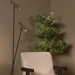Lampade Da Terra-Selezionato da Mazzolaluce Lampada da terra piantana 2 luci orientabili dimmerabile grigio nero