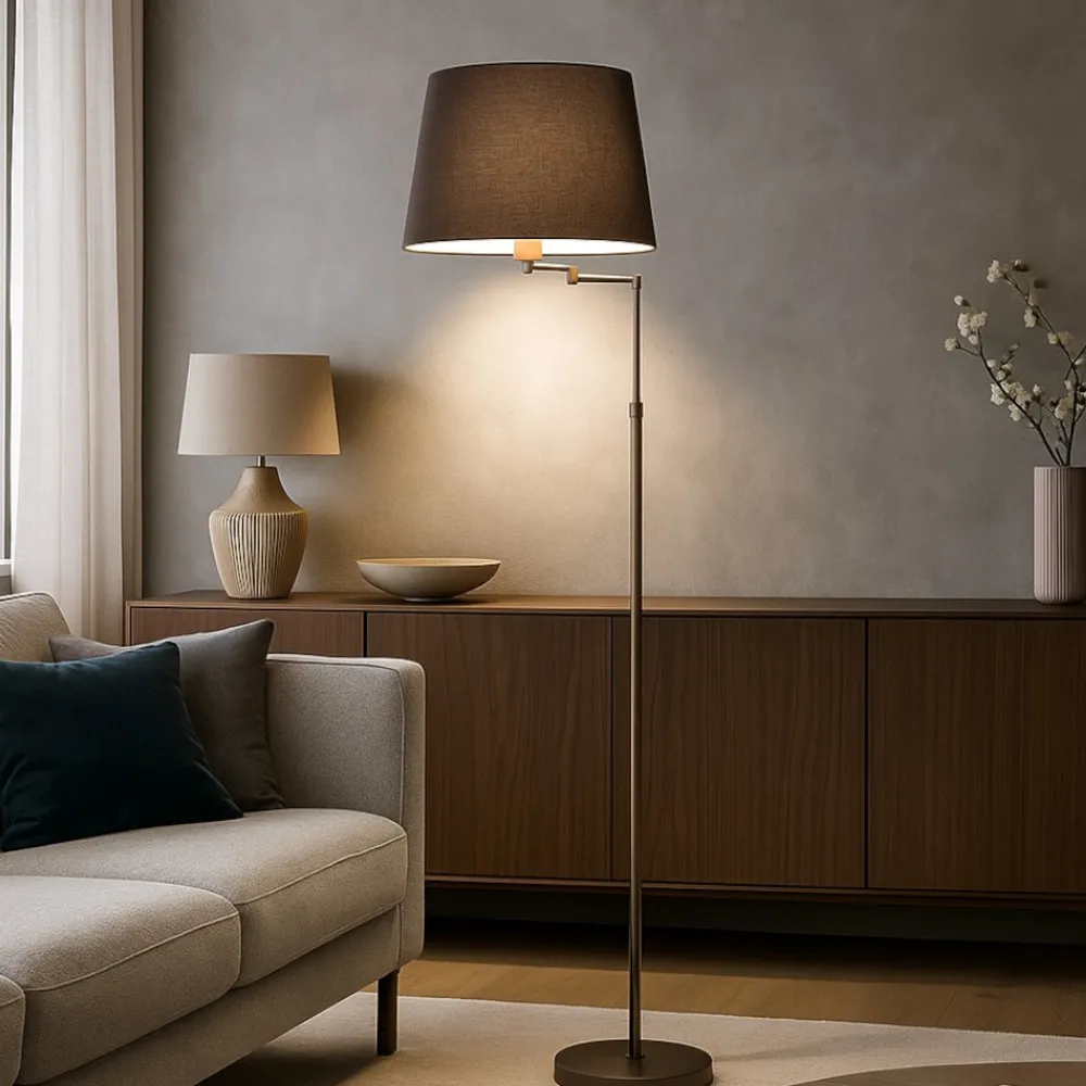 Lampade Da Terra-Perenz Illuminazione Lampada da terra piantana marrone con paralume perenz