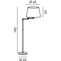 Lampade Da Terra-Perenz Illuminazione Lampada da terra piantana marrone con paralume perenz
