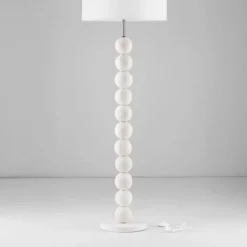 Lampade Da Terra-Selezionato da Mazzolaluce Lampada da terra piantana moderna sfere pietra bianca per soggiorno