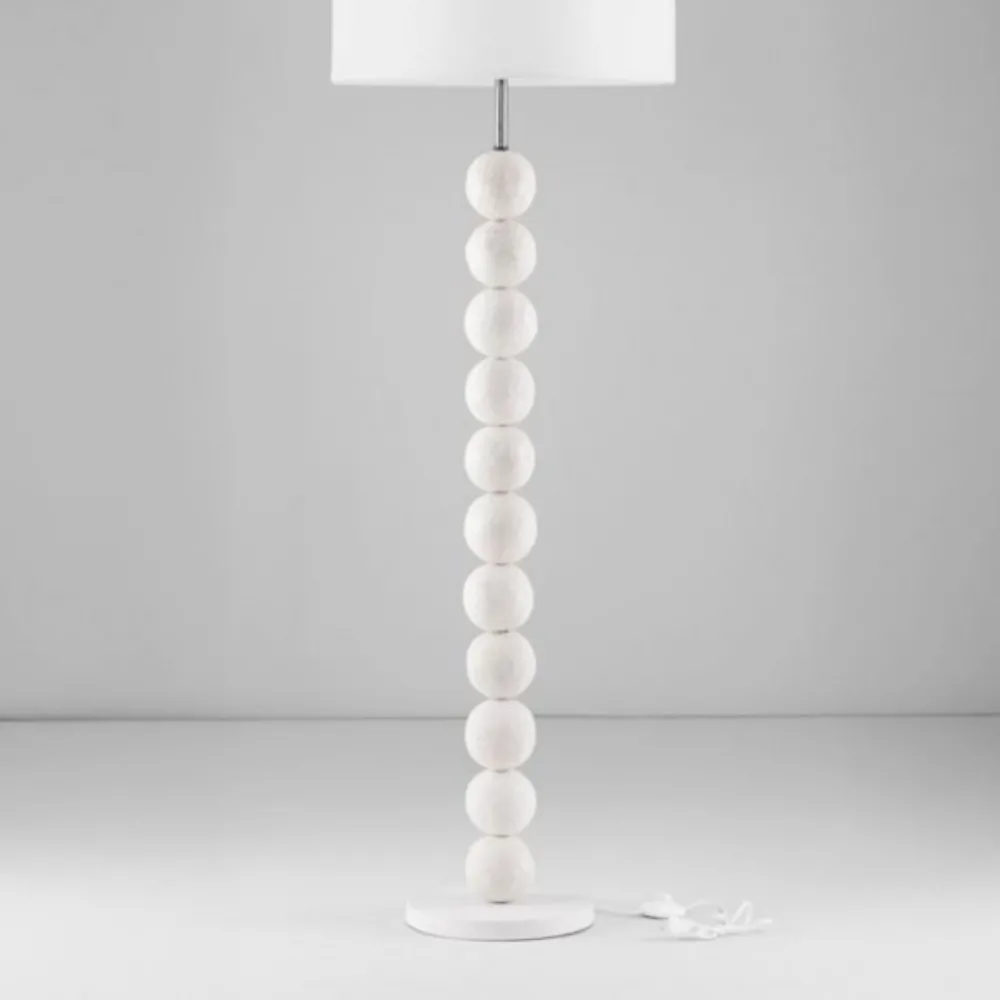 Lampade Da Terra-Selezionato da Mazzolaluce Lampada da terra piantana moderna sfere pietra bianca per soggiorno