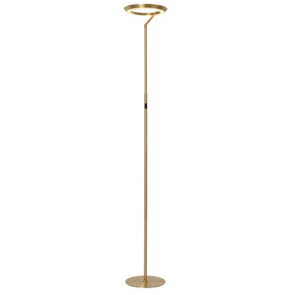 Lampade Da Terra-Selezionato da Mazzolaluce Lampada da terra piantana oro ottone led 2700k dimmerabile