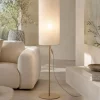 Lampade Da Terra-Selezionato da Mazzolaluce Lampada da terra piantana sabbia paralume cilindro tessuto lino chiaro
