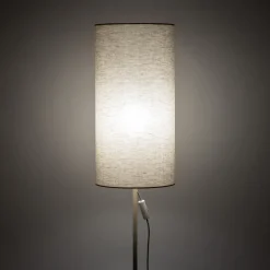 Lampade Da Terra-Selezionato da Mazzolaluce Lampada da terra piantana sabbia paralume cilindro tessuto lino chiaro