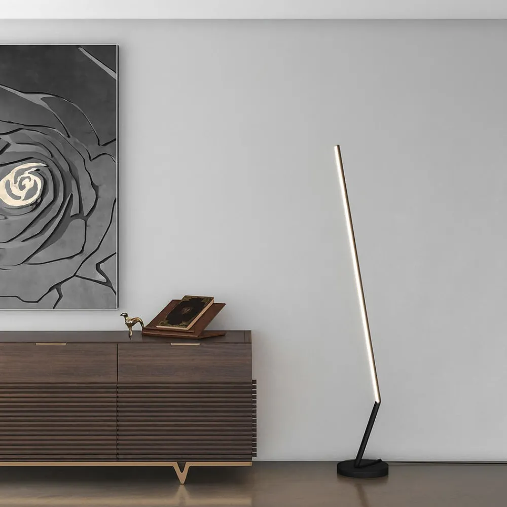 Lampade Da Terra-Top Light Lampada da terra piantana twig nera led 32w cct design moderna