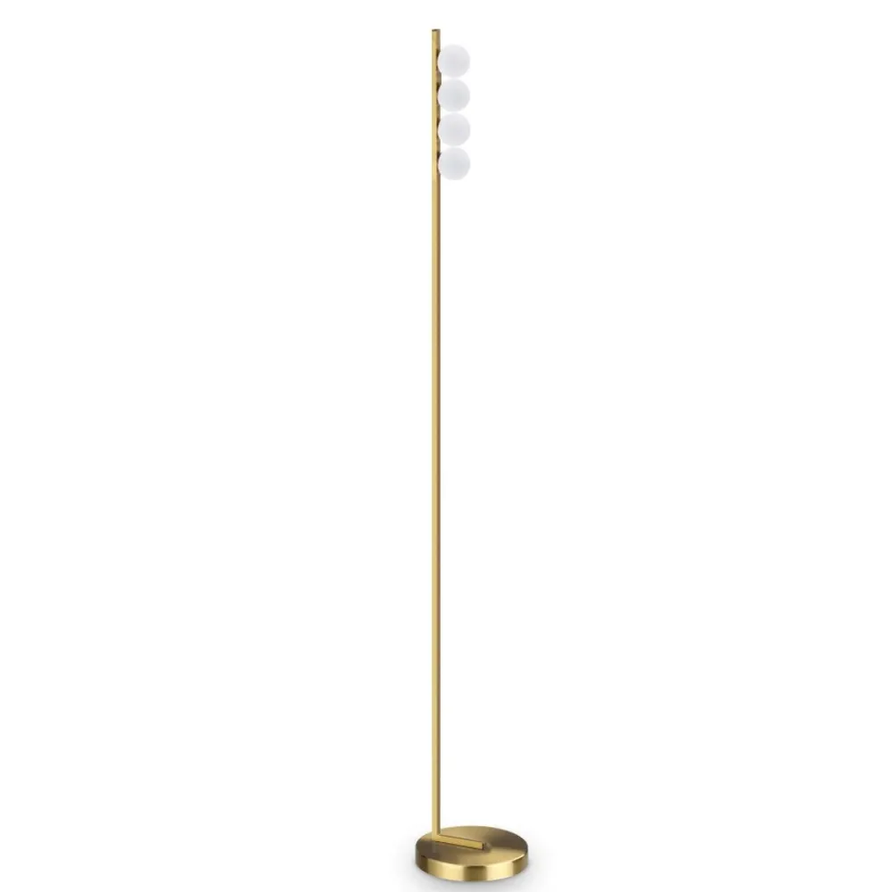 Lampade Da Terra-Ideal Lux Lampada da terra ping pong pt4 ottone led 11w 3000k