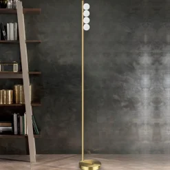 Lampade Da Terra-Ideal Lux Lampada da terra ping pong pt4 ottone led 11w 3000k