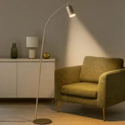 Lampade Da Terra-Ondaluce Lampada da terra pt murga doppio led 3000k orientabile oro