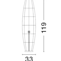 Lampade Da Terra-Selezionato da Mazzolaluce Lampada da terra rattan giacinto ed erba intrecciati base di legno