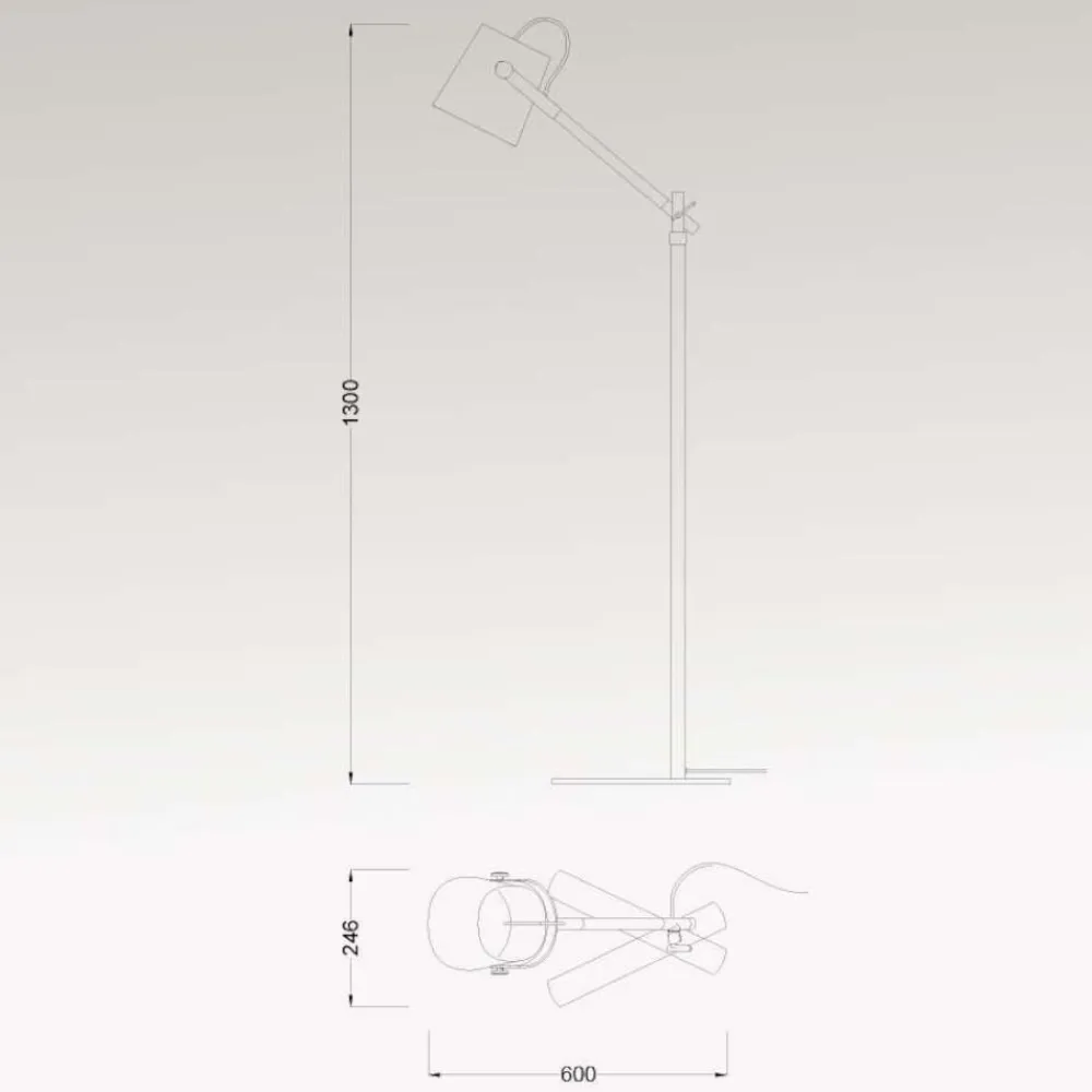 Lampade Da Terra-Selezionato da Mazzolaluce Lampada da terra stile nordico paralume orientabile legno
