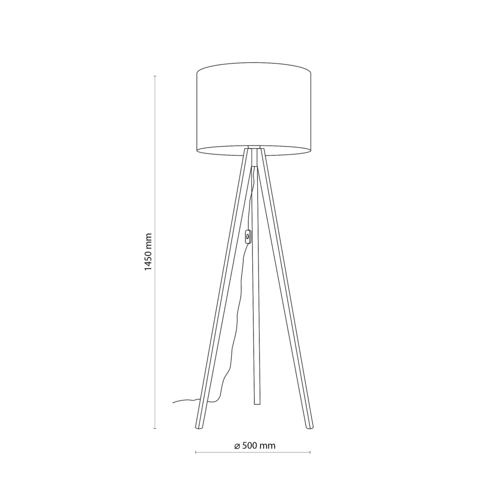 Lampade Da Terra-Selezionato da Mazzolaluce Lampada da terra tre piedi in legno pino paralume lino beige