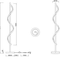 Lampade Da Terra-Selezionato da Mazzolaluce Lampada da terra ultramoderna led 4000k dimmerabile h120 cm