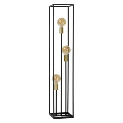 Lampade Da Terra-Selezionato da Mazzolaluce Lampada da terra vintage squadrata metallo nero oro