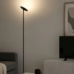 Lampade Da Terra-Selezionato da Mazzolaluce Lampada da terra 30w 3000k nera parabola orientabile dimmerabile