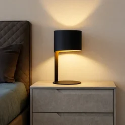Abat Jour-Selezionato da Mazzolaluce Lampada design moderna da comodino nera per camera da letto