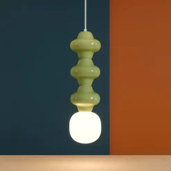 Lampade A Sospensione-Selezionato da Mazzolaluce Lampada di ceramica a sospensione verde pastello