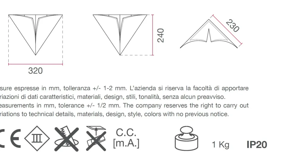 Applique Da Parete-Selezionato da Mazzolaluce Lampada di gesso led cristaly da incasso angolo 13w 2700k
