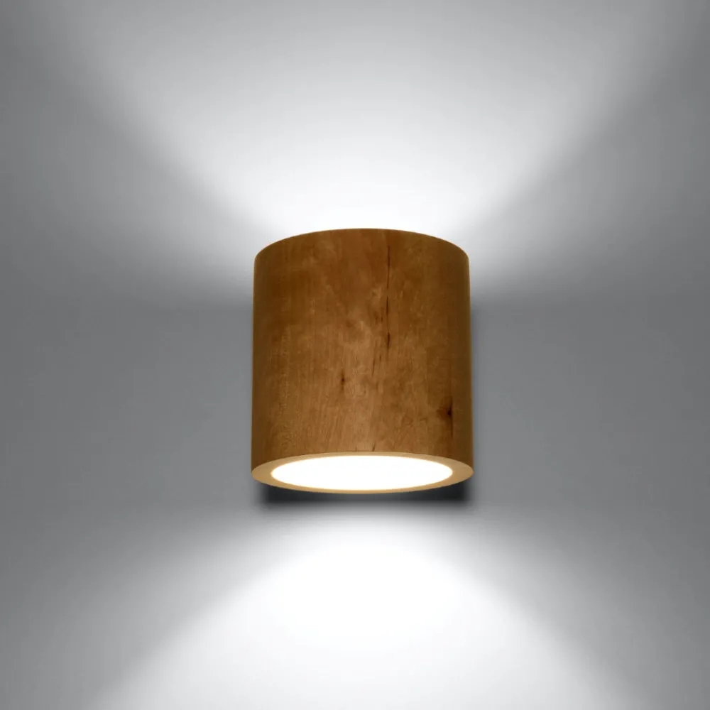 Applique Da Parete-Selezionato da Mazzolaluce Lampada di legno applique moderna cilindro da parete