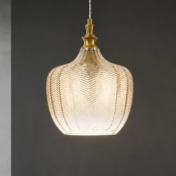 Lampade A Sospensione-Selezionato da Mazzolaluce Lampada di vetro champagne sfumato design contemporaneo a sospensione