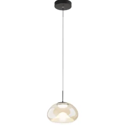 Lampade A Sospensione-Fabas Luce Lampada di vetro cognac a sospensione led 2700k 3000k 4000k fabas brena