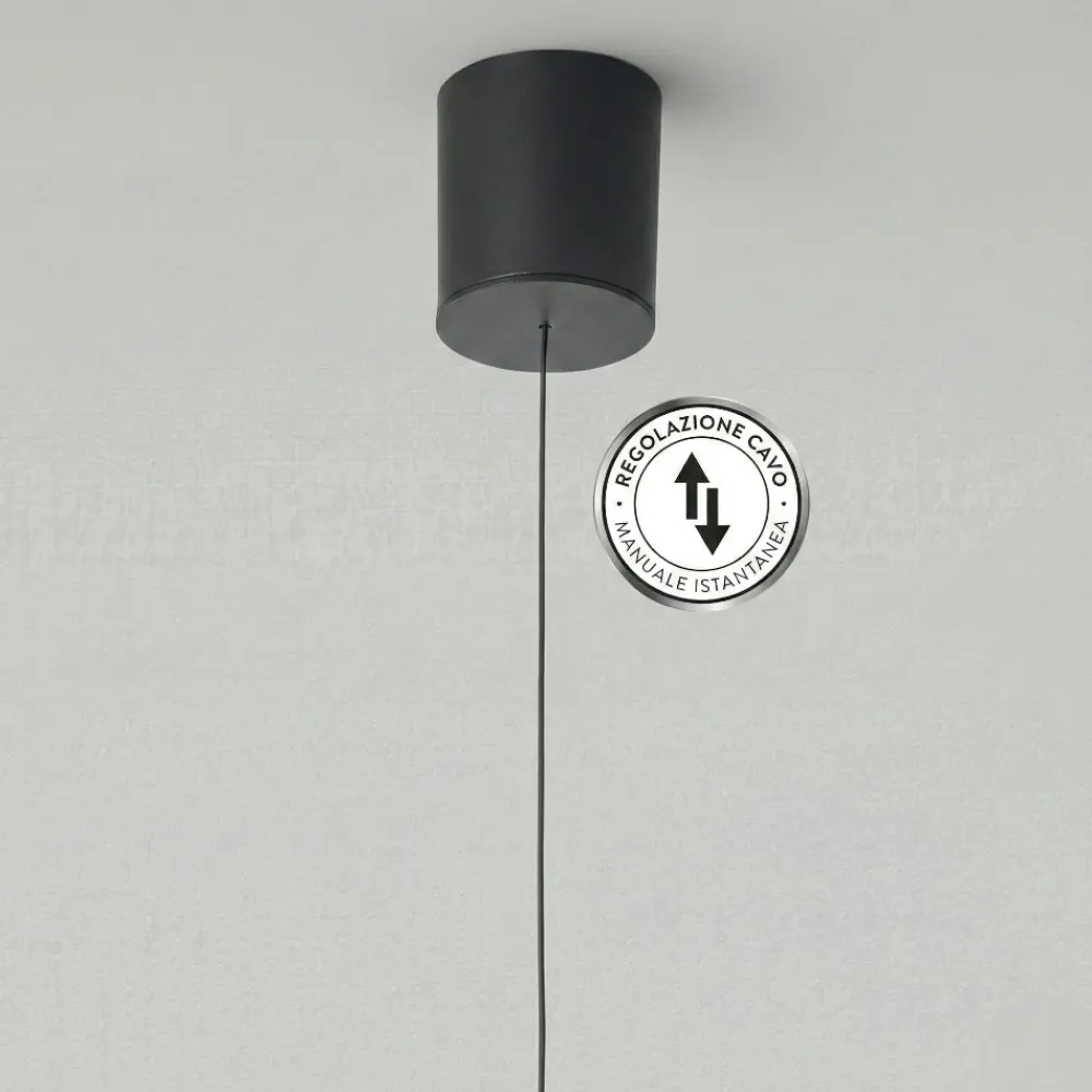 Lampade A Sospensione-Fabas Luce Lampada di vetro grigio a sospensione moderna fabas devero