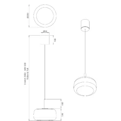 Lampade A Sospensione-Fabas Luce Lampada di vetro grigio a sospensione moderna fabas devero