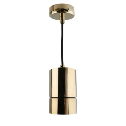 Lampade A Sospensione-Selezionato da Mazzolaluce Lampada dorata a sospensione pendente cilindro oro lucido per bancone
