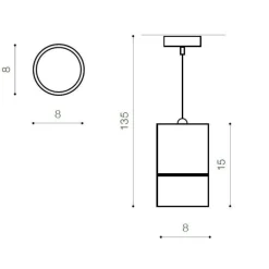Lampade A Sospensione-Selezionato da Mazzolaluce Lampada dorata a sospensione pendente cilindro oro lucido per bancone