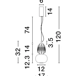 Lampade A Sospensione-Selezionato da Mazzolaluce Lampada dorata led a sospensione sfere vetro per camera da letto