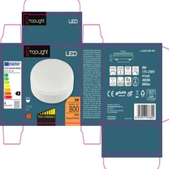 Lampadine Led-Top Light Lampadaina gx53 led 8w 4000k 800 lumen dimmerabile