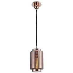 Lampade A Sospensione-Selezionato da Mazzolaluce Lampada in vetro cilindro rame trasparente per camera da letto