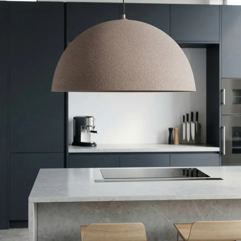 Lampadari Cucina-Selezionato da Mazzolaluce Lampadaio per cucina cupola 50cm cupola effetto pietra marrone
