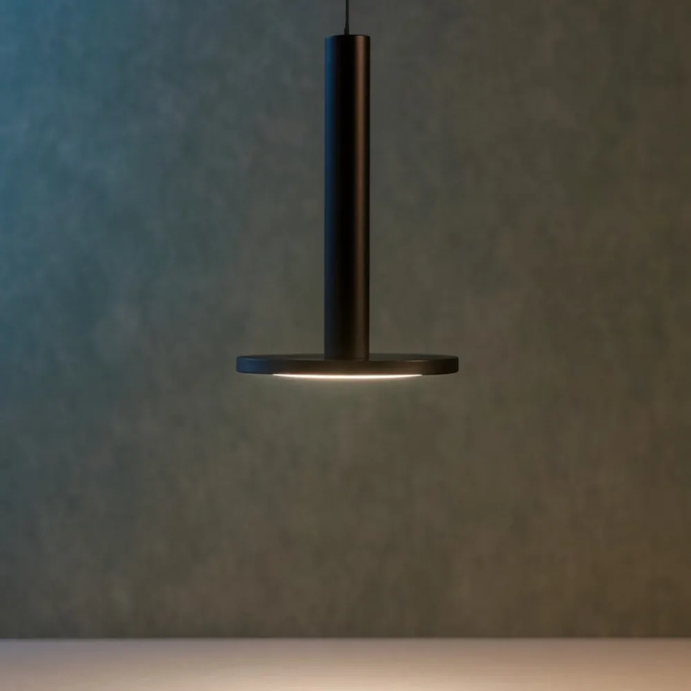 Lampade A Sospensione-Selezionato da Mazzolaluce Lampada led a sospensione nera disco