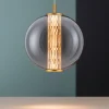 Lampade A Sospensione-Selezionato da Mazzolaluce Lampada led a sospensione oro sfera vetro fume