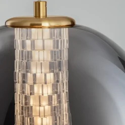 Lampade A Sospensione-Selezionato da Mazzolaluce Lampada led a sospensione oro sfera vetro fume