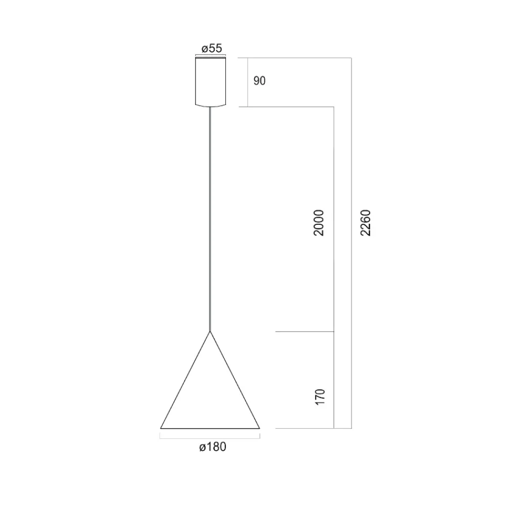 Lampade A Sospensione-Selezionato da Mazzolaluce Lampada led dimmerabile a sospensione cono alluminio colore cuoio