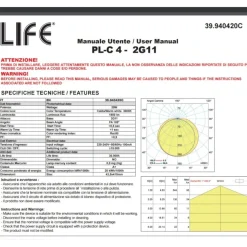 Lampadine Led-Top Light Lampada led 2g11 20w 1850lm 3000k luce bianco calda