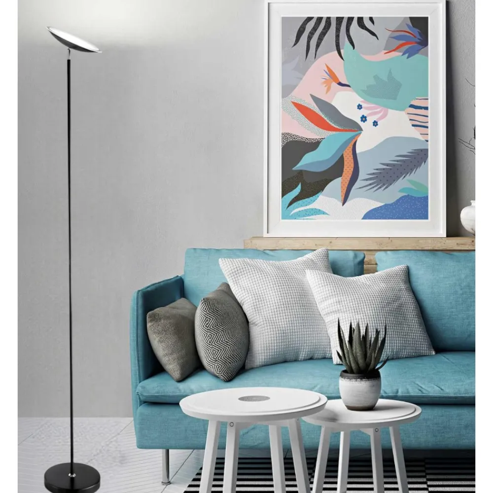 Lampade Da Terra-Perenz Illuminazione Lampada moderna led 18w 3000k nera febe