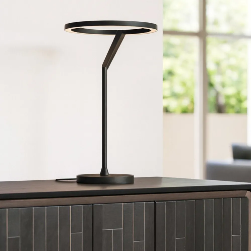 Lampade Da Tavolo-Vivida International Lampada nera da tavolo meridiana led 15w 3000k 4000k dimmerabile vivida