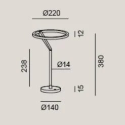 Lampade Da Tavolo-Vivida International Lampada nera da tavolo meridiana led 15w 3000k 4000k dimmerabile vivida