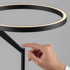 Lampade Da Terra-Selezionato da Mazzolaluce Lampada nera da terra design moderna led 26w 3000k biemissione
