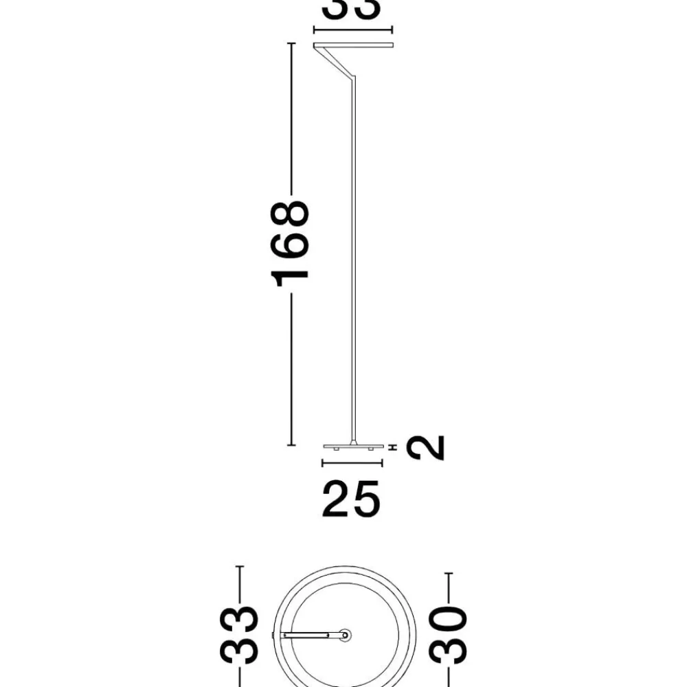 Lampade Da Terra-Selezionato da Mazzolaluce Lampada nera da terra design moderna led 26w 3000k biemissione
