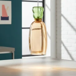 Lampade A Sospensione-Selezionato da Mazzolaluce Lampada oro moderna sospensione vetro giallo verde da comodino