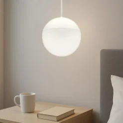 Lampade A Sospensione-Selezionato da Mazzolaluce Lampada pendente a sospensione sfera bianca led 10w 3000k